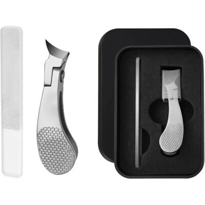 INF Pince à ongles Bionic Penguin - Ensemble 2 pièces en acier inoxydable, pointe anglée 25° et prise antidérapante Argent - Publicité INF Pince à ongles Bionic Penguin - Ensemble 2 pièces en acier inoxydable, pointe anglée 25° et prise antidérapante Argent - Publicité