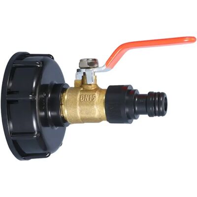INF Kit adaptateur cuve IBC - ABS vers laiton, vanne à bille double filetage mâle avec embout noir, multicolore, résistant à la - Publicité INF Kit adaptateur cuve IBC - ABS vers laiton, vanne à bille double filetage mâle avec embout noir, multicolore, résistant à la - Publicité