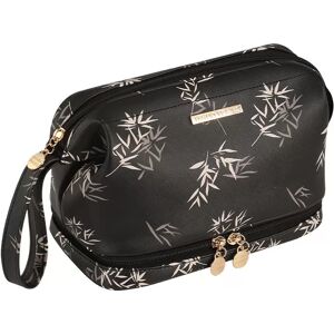 INF Élégant sac à cosmétiques en cuir PU noir - Organisateur de voyage - Publicité INF Élégant sac à cosmétiques en cuir PU noir - Organisateur de voyage - Publicité