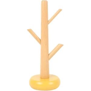 INF Porte-tasses en bois de hêtre - Support multifonction pour sécher et exposer les mugs avec crochet pour clés, organisation Jaune - Publicité INF Porte-tasses en bois de hêtre - Support multifonction pour sécher et exposer les mugs avec crochet pour clés, organisation Jaune - Publicité