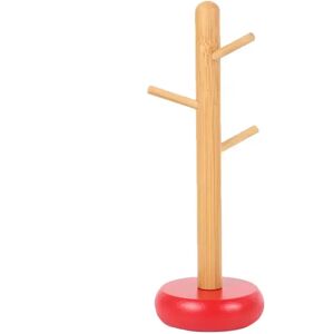 INF Porte-tasses en bambou - Organisateur multi-fonction, Égouttoir et Accroche-clés Rouge - Publicité INF Porte-tasses en bambou - Organisateur multi-fonction, Égouttoir et Accroche-clés Rouge - Publicité