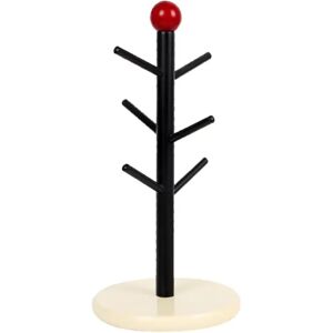 INF Porte-tasses en bois massif - Organisateur de tasses avec porte-clés, présentoir indépendant et étagère d'égouttage Blanc + Noir - Publicité INF Porte-tasses en bois massif - Organisateur de tasses avec porte-clés, présentoir indépendant et étagère d'égouttage Blanc + Noir - Publicité