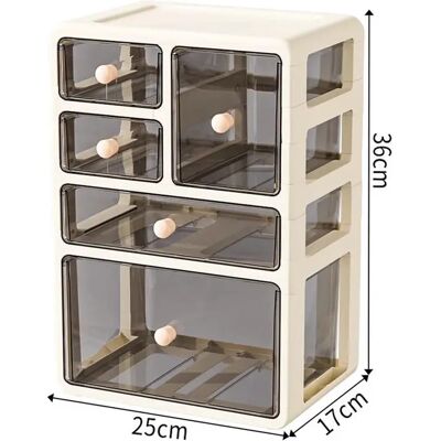 INF Boîte de rangement à tiroirs 4 niveaux - Organisateur plastique empilable, façades transparentes, cadre renforcé, accès - Publicité INF Boîte de rangement à tiroirs 4 niveaux - Organisateur plastique empilable, façades transparentes, cadre renforcé, accès - Publicité