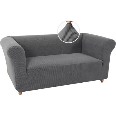 INF Housse de Canapé Rétro à Boucle - Protection Antidérapante Extensible en Une Pièce Gris - Publicité INF Housse de Canapé Rétro à Boucle - Protection Antidérapante Extensible en Une Pièce Gris - Publicité