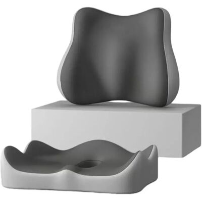 INF Ensemble Coussin de Siège et Support Lombaire à Mémoire de Forme Ergonomique pour un Confort Assis Optimal Gris - Publicité INF Ensemble Coussin de Siège et Support Lombaire à Mémoire de Forme Ergonomique pour un Confort Assis Optimal Gris - Publicité