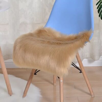 INF Coussin carré imitation peau de mouton - Assise en fausse fourrure moelleuse, bord renforcé, plusieurs couleurs, deux Kaki Grand - Publicité INF Coussin carré imitation peau de mouton - Assise en fausse fourrure moelleuse, bord renforcé, plusieurs couleurs, deux Kaki Grand - Publicité
