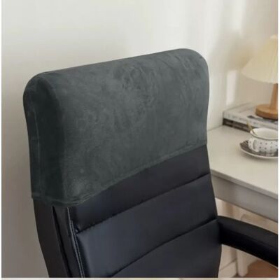 INF Housse d'appui-tête uni en velours renard argenté - Élastique extensible, Ajustement universel, Protection anti-poussière Gris foncé - Publicité INF Housse d'appui-tête uni en velours renard argenté - Élastique extensible, Ajustement universel, Protection anti-poussière Gris foncé - Publicité