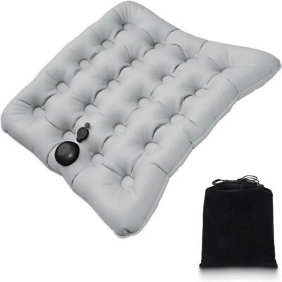 INF Coussin de siège gonflable 3D pour maison et bureau - TPU respirant, gonflage par pression, soulagement de la pression, Gris - Publicité INF Coussin de siège gonflable 3D pour maison et bureau - TPU respirant, gonflage par pression, soulagement de la pression, Gris - Publicité