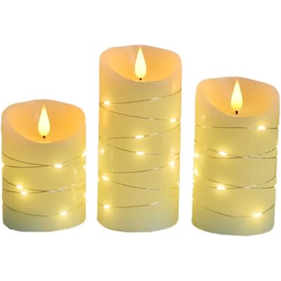 Bougies LED INF sans flamme vacillante - Lot de 3 - Publicité Bougies LED INF sans flamme vacillante - Lot de 3 - Publicité