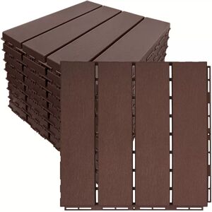 INF Dalles de terrasse emboîtables en composite bois-plastique 12 pièces Marron - Publicité INF Dalles de terrasse emboîtables en composite bois-plastique 12 pièces Marron - Publicité
