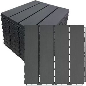 INF Dalles de terrasse emboîtables en composite bois-plastique 12 pièces Gris - Publicité INF Dalles de terrasse emboîtables en composite bois-plastique 12 pièces Gris - Publicité