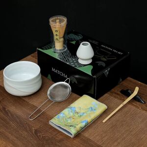 INF Ensemble de Fouet Matcha CT Sept Pièces - Céramique Blanche et Bambou - Publicité INF Ensemble de Fouet Matcha CT Sept Pièces - Céramique Blanche et Bambou - Publicité