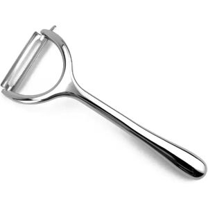 INF Éplucheur Multifonctionnel Chrome Brillant (Lame Dentelée) - Éplucheur de Fruits et Légumes en Acier Inoxydable - Publicité INF Éplucheur Multifonctionnel Chrome Brillant (Lame Dentelée) - Éplucheur de Fruits et Légumes en Acier Inoxydable - Publicité