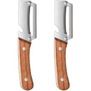 INF Éplucheur en acier inoxydable à manche en bois 2 pièces – Éplucheur multifonction pour pommes de terre et légumes, argent - Publicité INF Éplucheur en acier inoxydable à manche en bois 2 pièces – Éplucheur multifonction pour pommes de terre et légumes, argent - Publicité