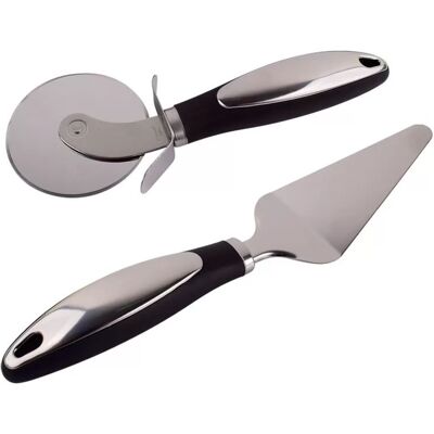 INF Ensemble Coupe-Pizza et Spatule à Fromage avec Boîte - Trancheuse et Serveur à Pizza en Acier Inoxydable - Publicité INF Ensemble Coupe-Pizza et Spatule à Fromage avec Boîte - Trancheuse et Serveur à Pizza en Acier Inoxydable - Publicité