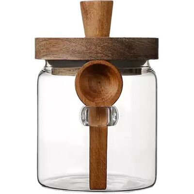 INF Bocal de Conservation en Verre Borosilicate avec Cuillère - Récipient Alimentaire Hermétique 600 ml - Publicité INF Bocal de Conservation en Verre Borosilicate avec Cuillère - Récipient Alimentaire Hermétique 600 ml - Publicité