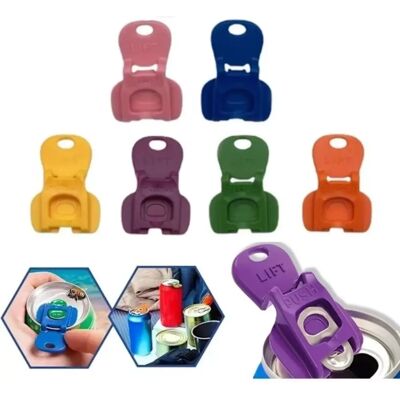 INF Lot de 12 ouvre-boîtes faciles, ouvre-boîtes en plastique pour sodas, couvercle de protection pour canettes de boissons - Publicité INF Lot de 12 ouvre-boîtes faciles, ouvre-boîtes en plastique pour sodas, couvercle de protection pour canettes de boissons - Publicité