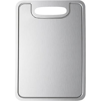 INF Planche à découper en titane pur motif flocon avec rainure à trous ronds – Antibactérienne Argent 46cm x 30cm x 1.5mm - Publicité INF Planche à découper en titane pur motif flocon avec rainure à trous ronds – Antibactérienne Argent 46cm x 30cm x 1.5mm - Publicité