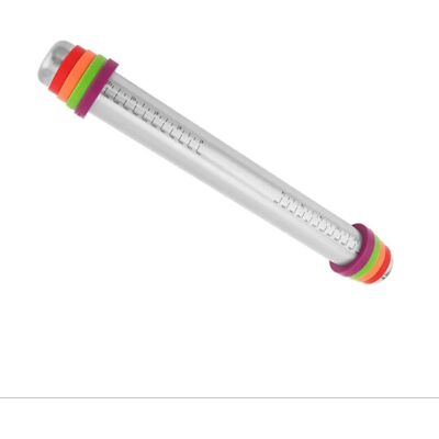 INF Rouleau à pâtisserie réglable en acier inoxydable avec échelle et anneaux guides en silicone détachables, ensemble tapis à Multicolore - Publicité INF Rouleau à pâtisserie réglable en acier inoxydable avec échelle et anneaux guides en silicone détachables, ensemble tapis à Multicolore - Publicité