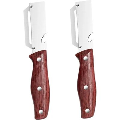 INF Éplucheur pour canne à sucre à manche en bois avec lame inox, décapsuleur et crochet, lot de 2 - Publicité INF Éplucheur pour canne à sucre à manche en bois avec lame inox, décapsuleur et crochet, lot de 2 - Publicité