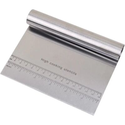 INF Coupe-pâte en acier inoxydable avec règle - Racloir de banc de précision pour boulangerie, pizza, pain et pâte - Publicité INF Coupe-pâte en acier inoxydable avec règle - Racloir de banc de précision pour boulangerie, pizza, pain et pâte - Publicité