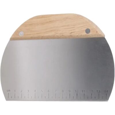 INF Coupe-pâte en acier inoxydable avec poignée ronde en bois - Raclette de cuisine multifonction pour pâte, pain, pizza et - Publicité INF Coupe-pâte en acier inoxydable avec poignée ronde en bois - Raclette de cuisine multifonction pour pâte, pain, pizza et - Publicité