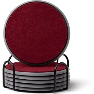 INF Ensemble de 6 Sous-Verres Ronds en Silicone et Feutre avec Support - Résistant à la Chaleur et Antidérapant gris + rouge - Publicité INF Ensemble de 6 Sous-Verres Ronds en Silicone et Feutre avec Support - Résistant à la Chaleur et Antidérapant gris + rouge - Publicité