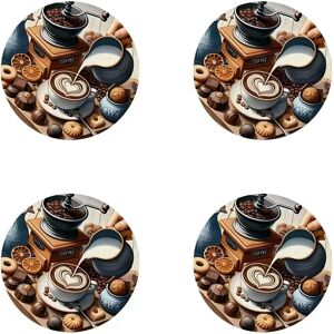 INF Lot de 4 Sous-Verres Isolants Antidérapants pour Tasses à Café, Dessous de Verre en Polyester - Publicité INF Lot de 4 Sous-Verres Isolants Antidérapants pour Tasses à Café, Dessous de Verre en Polyester - Publicité
