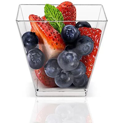 INF Pack de 25 coupes à dessert 58C - Gobelets carrés en plastique transparent - Publicité INF Pack de 25 coupes à dessert 58C - Gobelets carrés en plastique transparent - Publicité