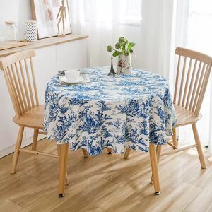 INF Nappe Ronde Imprimé Botanique - 150 cm Bleu - Publicité INF Nappe Ronde Imprimé Botanique - 150 cm Bleu - Publicité