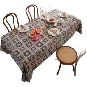 INF Nappe de table à carreaux rétro française - Motifs géométriques brodés, décoration anti-poussière XS - Publicité INF Nappe de table à carreaux rétro française - Motifs géométriques brodés, décoration anti-poussière XS - Publicité