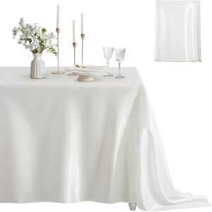 INF Élégante Nappe en Satin Polyester pour Fêtes, Mariages et Événements Blanc - Publicité INF Élégante Nappe en Satin Polyester pour Fêtes, Mariages et Événements Blanc - Publicité