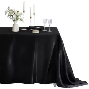 INF Élégante Nappe en Satin Polyester pour Fêtes, Mariages et Événements Le noir - Publicité INF Élégante Nappe en Satin Polyester pour Fêtes, Mariages et Événements Le noir - Publicité