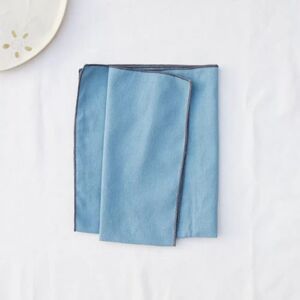 INF Lot de 12 Serviettes de Table en Coton - Bord Ourlet, Décoration de Table Couleur Unie Bleu - Publicité INF Lot de 12 Serviettes de Table en Coton - Bord Ourlet, Décoration de Table Couleur Unie Bleu - Publicité