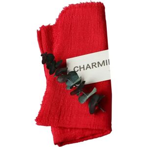INF Lot de 12 Serviettes de Table en Coton - Ourlet Point de Cheval, Bord Effiloché, Mousseline pour Mariage, Noël et Rouge - Publicité INF Lot de 12 Serviettes de Table en Coton - Ourlet Point de Cheval, Bord Effiloché, Mousseline pour Mariage, Noël et Rouge - Publicité