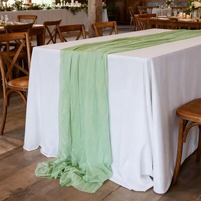 INF Chemin de table élégant en polyester pour mariages, fêtes et décoration intérieure Vert - Publicité INF Chemin de table élégant en polyester pour mariages, fêtes et décoration intérieure Vert - Publicité