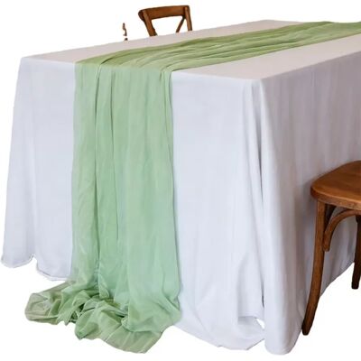 INF Chemin de table élégant en polyester pour mariages, fêtes et décoration intérieure - Divers coloris Vert - Publicité INF Chemin de table élégant en polyester pour mariages, fêtes et décoration intérieure - Divers coloris Vert - Publicité