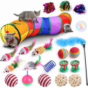INF Ensemble de 20 jouets pour chat – plumes interactives, sisal, tunnel et souris pour jeu et entraînement - Publicité INF Ensemble de 20 jouets pour chat – plumes interactives, sisal, tunnel et souris pour jeu et entraînement - Publicité