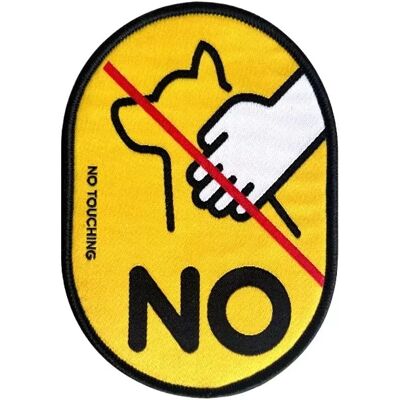 INF Patch de laisse pour animaux " Ne pas toucher " - Autocollant d'avertissement à boucles et crochets pour harnais pour chien - Publicité INF Patch de laisse pour animaux " Ne pas toucher " - Autocollant d'avertissement à boucles et crochets pour harnais pour chien - Publicité
