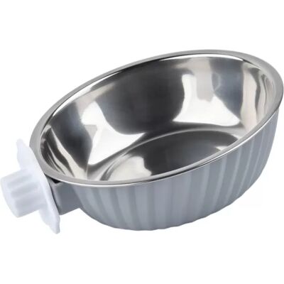 INF Gamelle Suspendue pour Animaux - Bol en Acier Inoxydable pour Cage, Chiens et Chats Gris - Publicité INF Gamelle Suspendue pour Animaux - Bol en Acier Inoxydable pour Cage, Chiens et Chats Gris - Publicité
