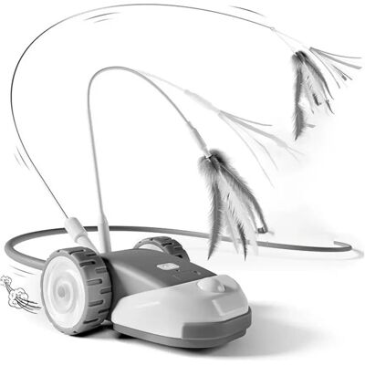 INF Jouet voiture rechargeable pour chat - Activation tactile 2 vitesses, queue et plumes remplaçables, ABS+Silicone+composants Gris - Publicité INF Jouet voiture rechargeable pour chat - Activation tactile 2 vitesses, queue et plumes remplaçables, ABS+Silicone+composants Gris - Publicité