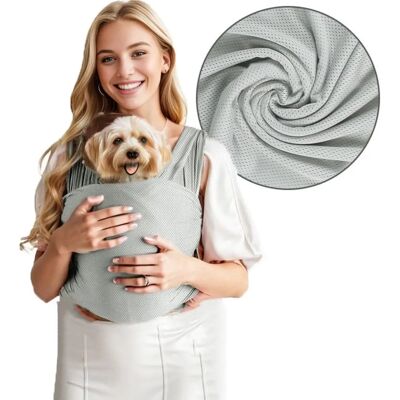 INF Écharpe de voyage pour animaux - Porte-bébé mains libres en tissu tissé respirant, transporteur portable d'été Gris - Publicité INF Écharpe de voyage pour animaux - Porte-bébé mains libres en tissu tissé respirant, transporteur portable d'été Gris - Publicité