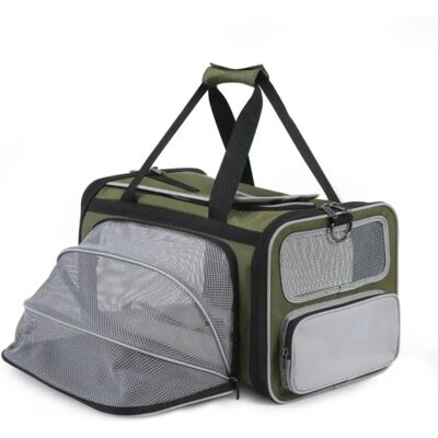 INF Sac de voyage pliable pour animaux - Transporteur en polyester souple, léger, grande capacité pour petits chiens et chats Vert foncé - Publicité INF Sac de voyage pliable pour animaux - Transporteur en polyester souple, léger, grande capacité pour petits chiens et chats Vert foncé - Publicité