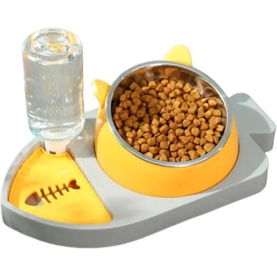 INF Bol pour animaux 3-en-1 en acier inoxydable 304 avec inclinaison 15° - Anti-étranglement, pare-éclaboussures, amovible Gris - Publicité INF Bol pour animaux 3-en-1 en acier inoxydable 304 avec inclinaison 15° - Anti-étranglement, pare-éclaboussures, amovible Gris - Publicité