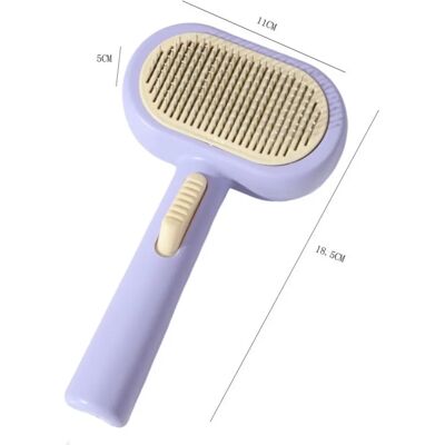 INF Peigne double-face auto-nettoyant pour chats et chiens, dents en acier inoxydable, poignée ABS Violet - Publicité INF Peigne double-face auto-nettoyant pour chats et chiens, dents en acier inoxydable, poignée ABS Violet - Publicité