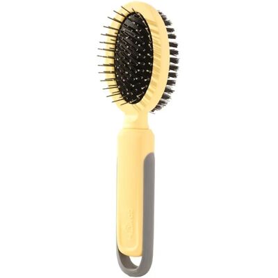 INF Brosse auto-nettoyante double face pour chiens et chats - ABS+acier inoxydable pour démêlage et massage Jaune - Publicité INF Brosse auto-nettoyante double face pour chiens et chats - ABS+acier inoxydable pour démêlage et massage Jaune - Publicité
