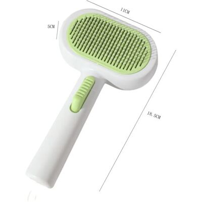 INF Peigne double-face auto-nettoyant pour chats et chiens, dents en acier inoxydable, poignée ABS Vert - Publicité INF Peigne double-face auto-nettoyant pour chats et chiens, dents en acier inoxydable, poignée ABS Vert - Publicité