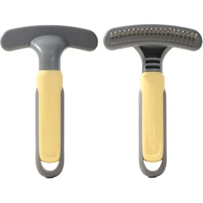 INF Brosse auto-nettoyante anti-mue pour chiens et chats - Dents flexibles, manche ABS, massage doux Jaune - Publicité INF Brosse auto-nettoyante anti-mue pour chiens et chats - Dents flexibles, manche ABS, massage doux Jaune - Publicité