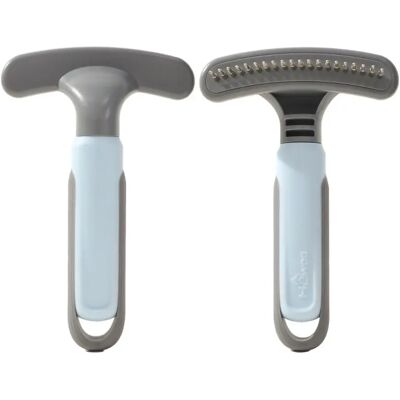INF Brosse auto-nettoyante anti-mue pour chiens et chats - Dents flexibles, manche ABS, massage doux Bleu - Publicité INF Brosse auto-nettoyante anti-mue pour chiens et chats - Dents flexibles, manche ABS, massage doux Bleu - Publicité