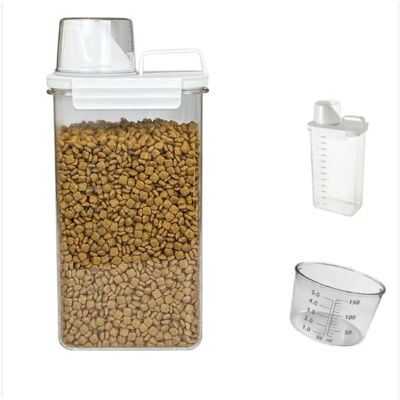 INF Boîte hermétique pour croquettes 1,8L modèle coupe-mesure EU, plastique transparent, couvercle press-seal - Publicité INF Boîte hermétique pour croquettes 1,8L modèle coupe-mesure EU, plastique transparent, couvercle press-seal - Publicité